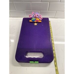 VTG LISA FRANK Funky Monkey Bongo Purple Hard Plastic Clipboard Supply Case 15"